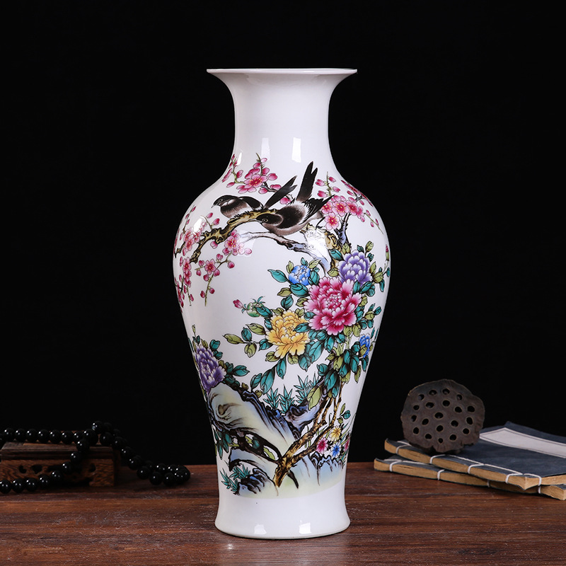 Jingdezhen ceramic vase modern vase vase vase antique Chinese living room decorative pairs of bottles ornaments handicrafts