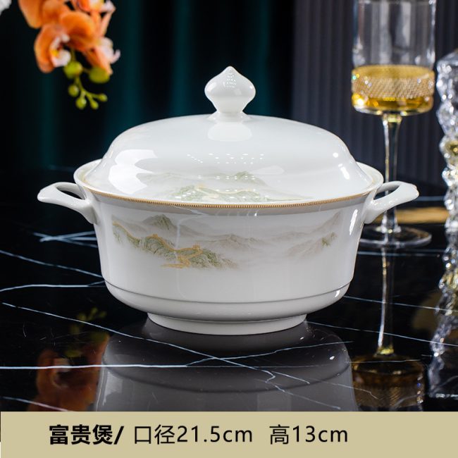 Ceramic bowls, plates and dishes free combination of a full set of gifts wholesale Jingdezhen bone china tableware large bowl small bowl soup noodle bowl