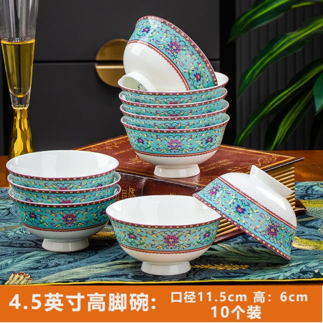 Jingdezhen enameled ceramic tableware dishes set household bone china dishes dishes chopsticks wedding housewarming gifts wholesale
