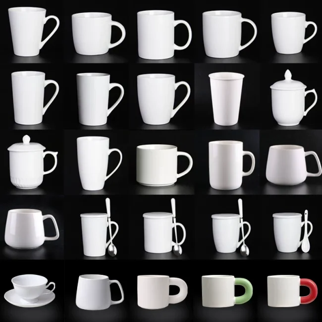 White mug custom logo hotel cup pattern custom ceramic cup customized coffee cup engraved printing picture