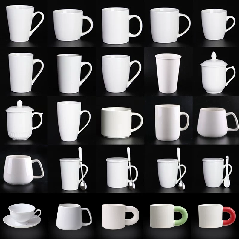 White mug custom logo hotel cup pattern custom ceramic cup customized coffee cup engraved printing picture