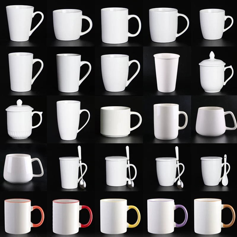 White mug custom logo hotel cup pattern custom ceramic cup customized coffee cup engraved printing picture - 图片 4