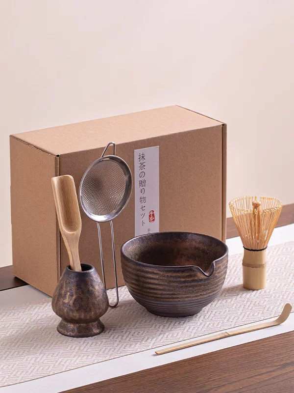 Japanese Matcha Tea SetCeramic Tea BowlBamboo Tea BrushEgg BeatersTea Ceremony AccessoriesMatcha Tea Set - 图片 3