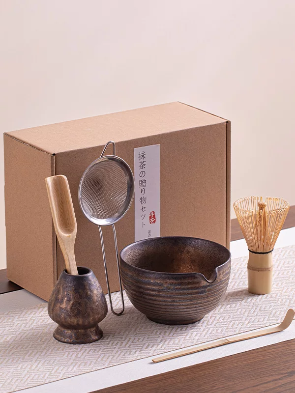 Japanese Matcha Tea SetCeramic Tea BowlBamboo Tea BrushEgg BeatersTea Ceremony AccessoriesMatcha Tea Set - 图片 2
